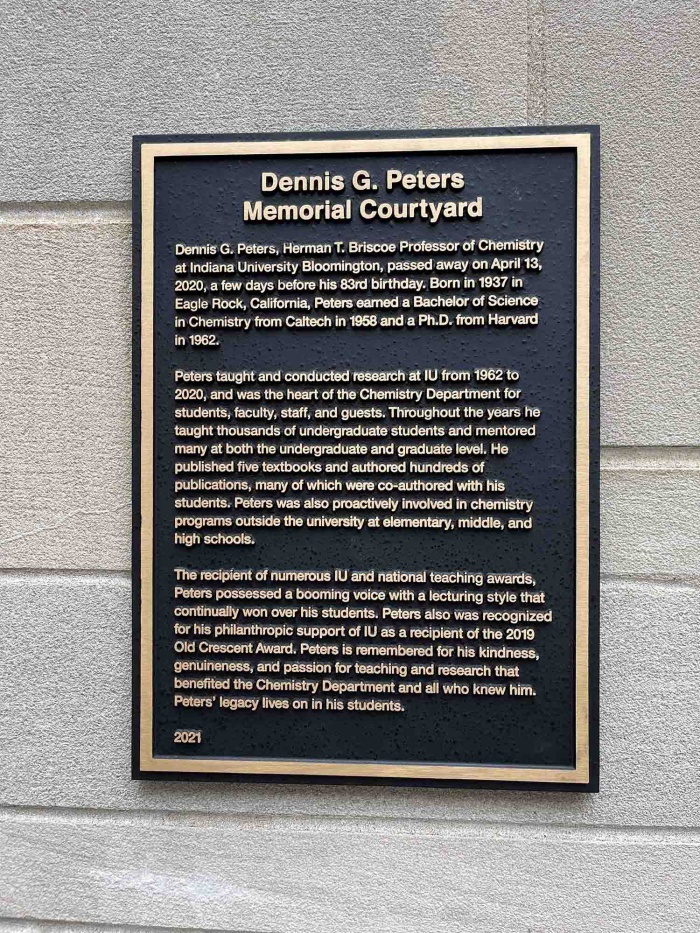 Dennis G Peters Memorial Plaque