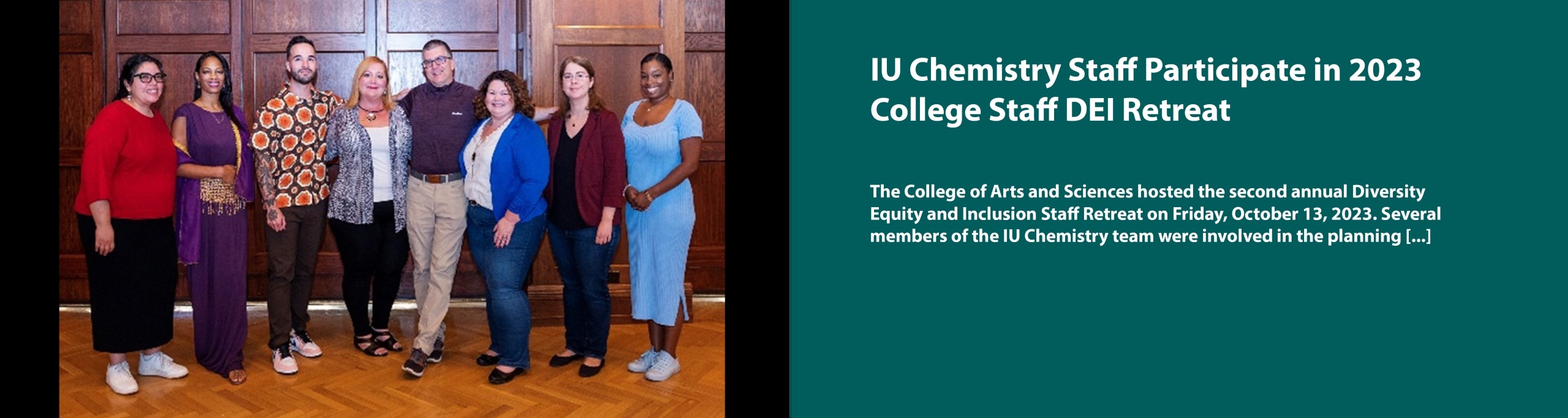 Lisa Burchenson from IU Chemistry (4th from left) with others on the retreat planning committee.